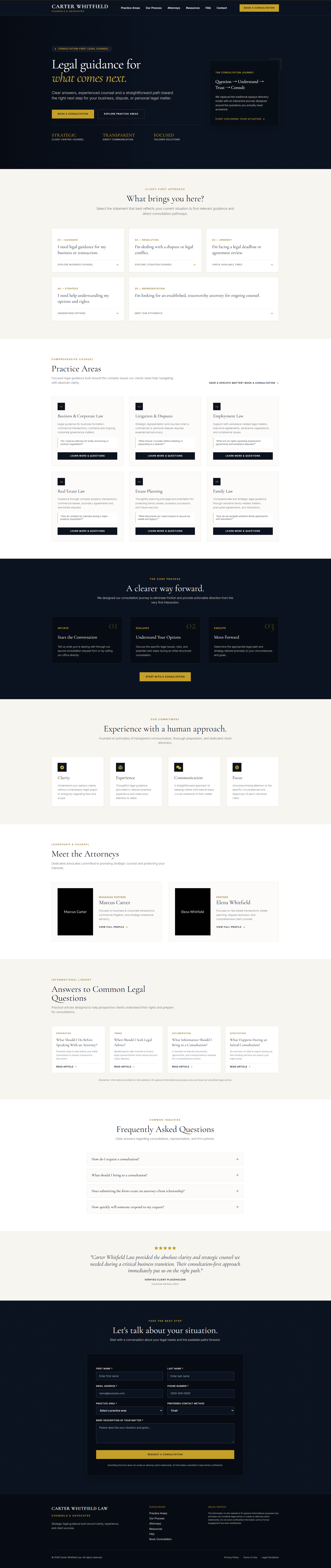 Carter Whitfield Law site overview