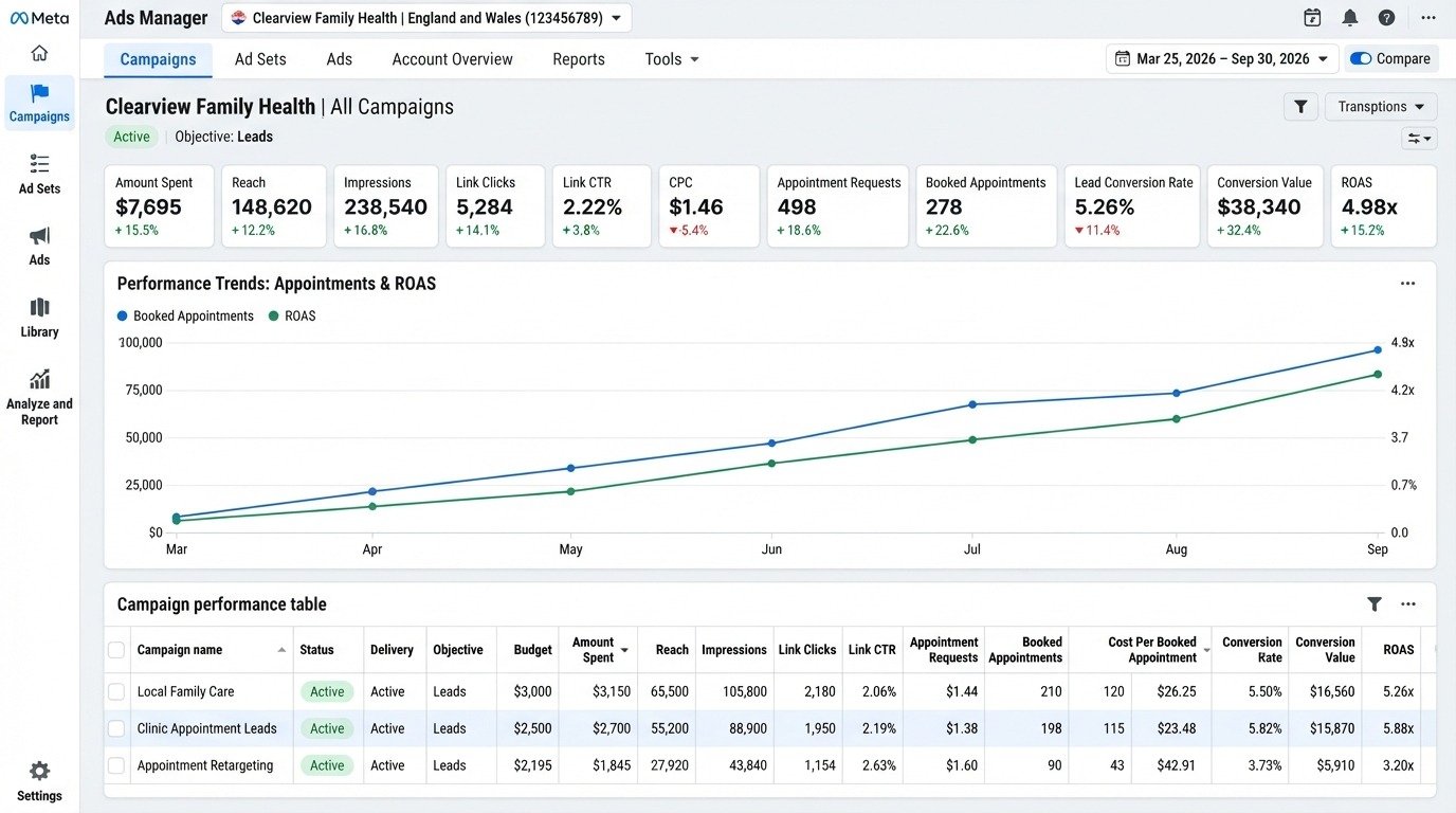 Meta Ads performance dashboard