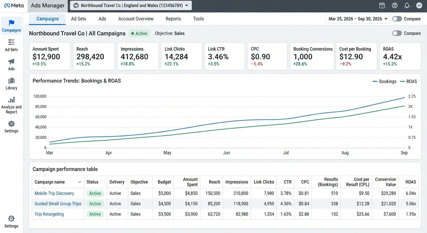 Meta Ads performance dashboard
