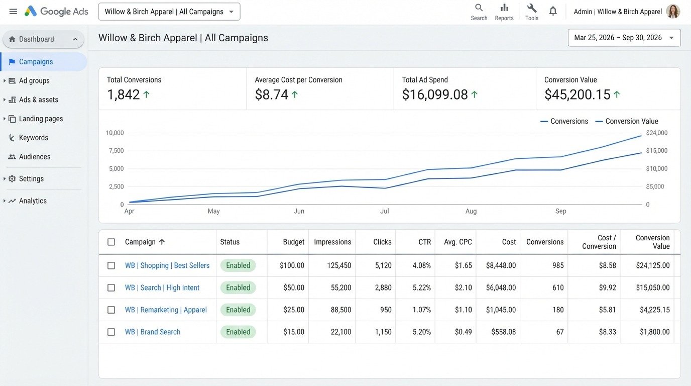Meta Ads performance dashboard